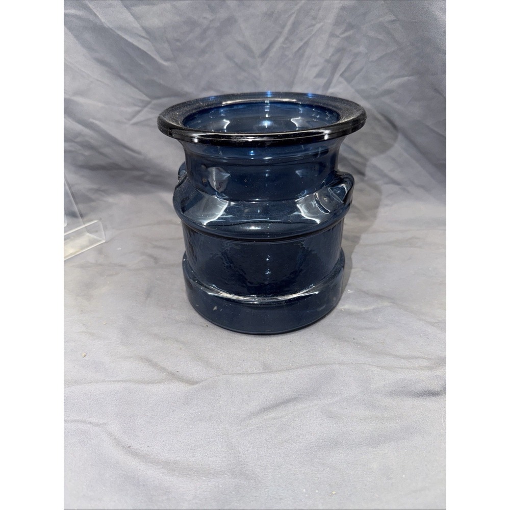 Vintage L.E. Smith Cobalt Blue Milk Can Canister/Cookie Jar‎  No Lid